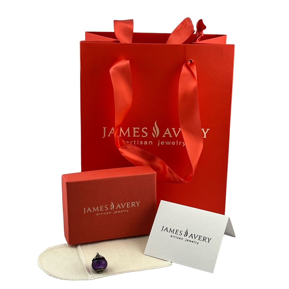James Avery RETIRED HTF gentle Wave Purple Glass Finial Uncut - Picture 2 of 6